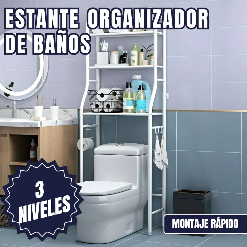 ESTANTE ORGANIZADOR DE BAÑO DE 3 NIVELES