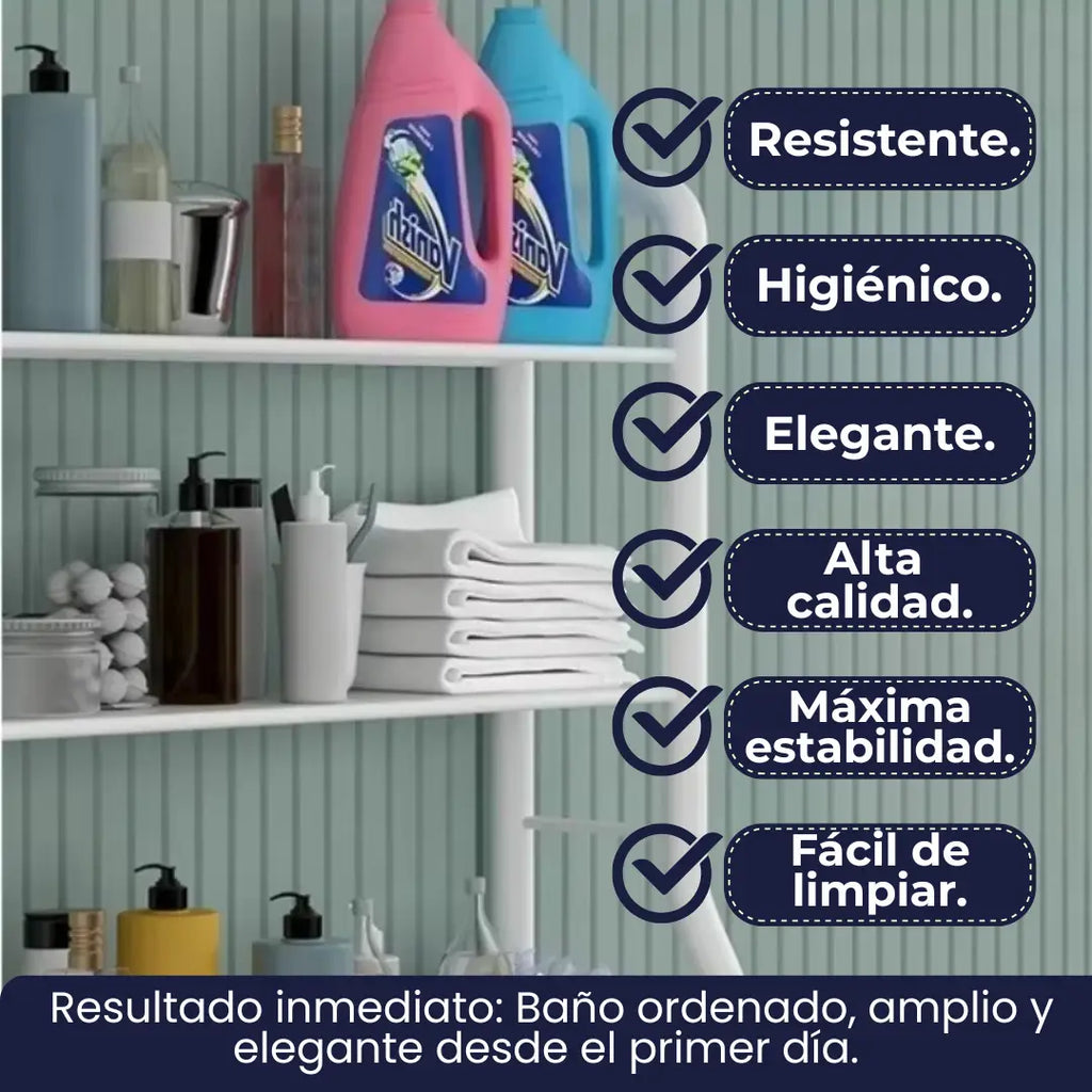 ESTANTE ORGANIZADOR DE BAÑO DE 3 NIVELES